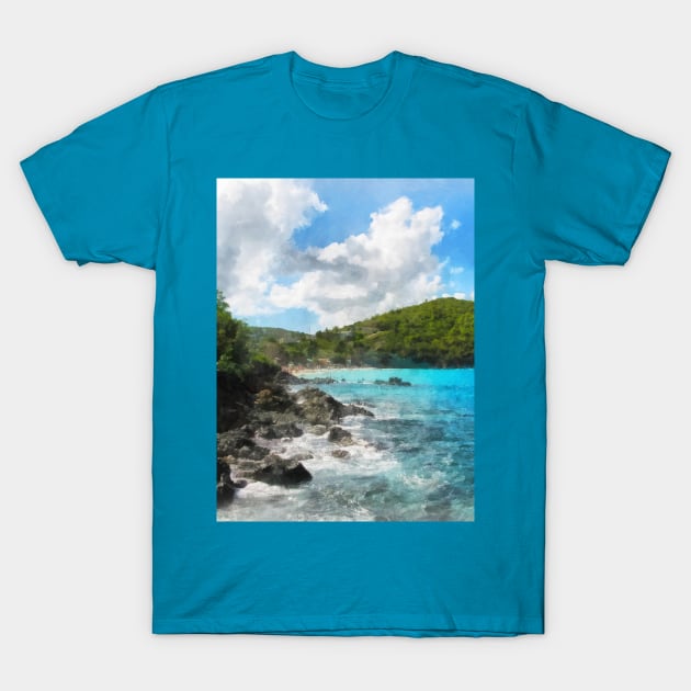 St. Thomas Shoreline T-Shirt by SusanSavad